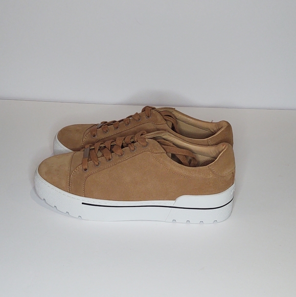 J/Slides camel suede platform Eve sneaker - Picture 2 of 5